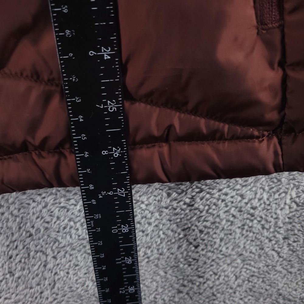Eddie Bauer Jacket Womens 2XL Brown Chevron Down Puffer Lightweight Quilted Zip - Picture 6 of 7